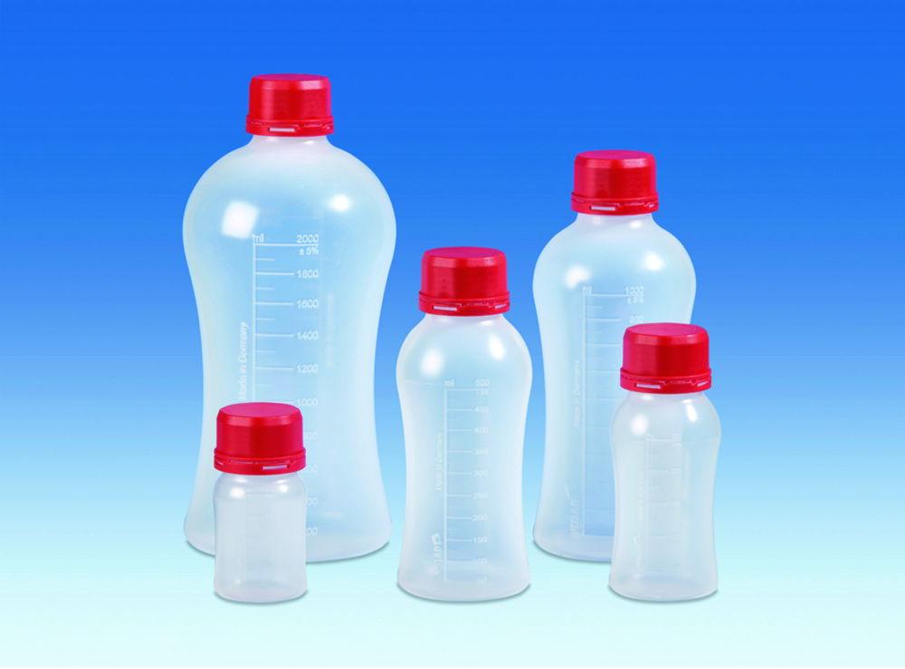VITLAB VitGrip Laboratory Bottles 500 ml PP with Originality Closure GL45, Pack of 6

