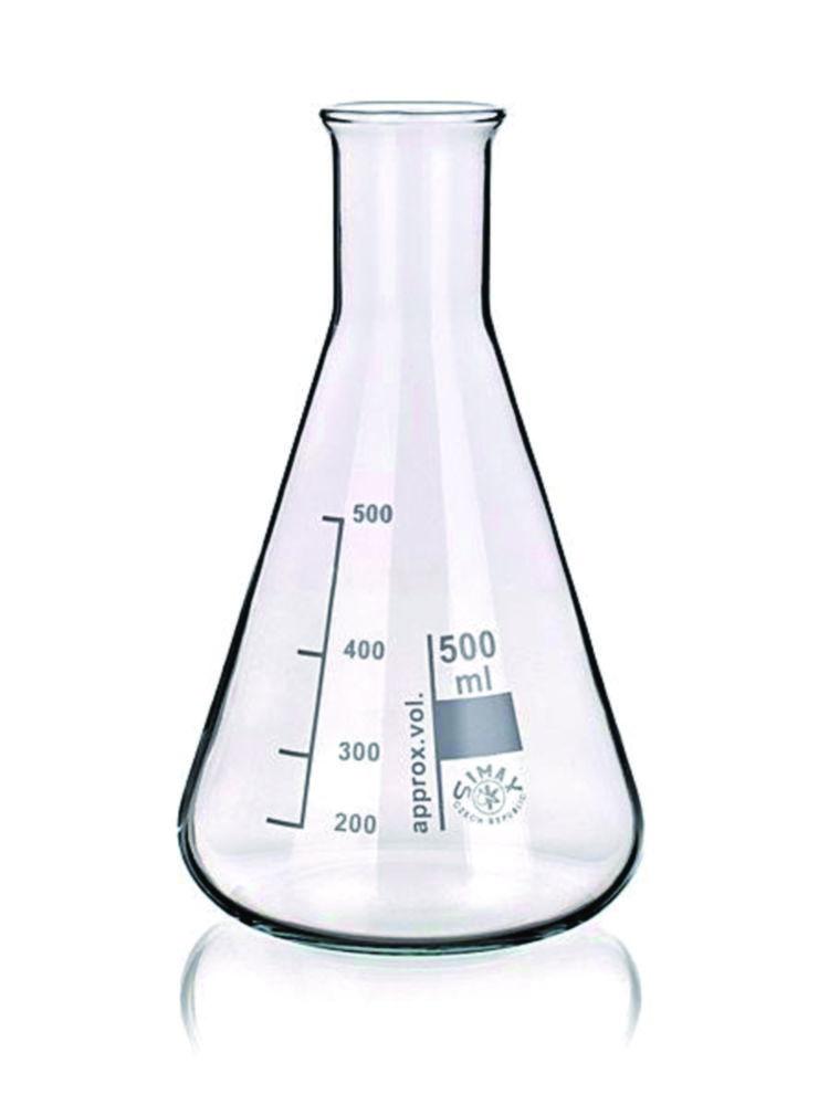 Bohemia Cristal Erlenmeyer Flask 1000 mL, Narrow Neck, Boro 3.3, Pack of 10