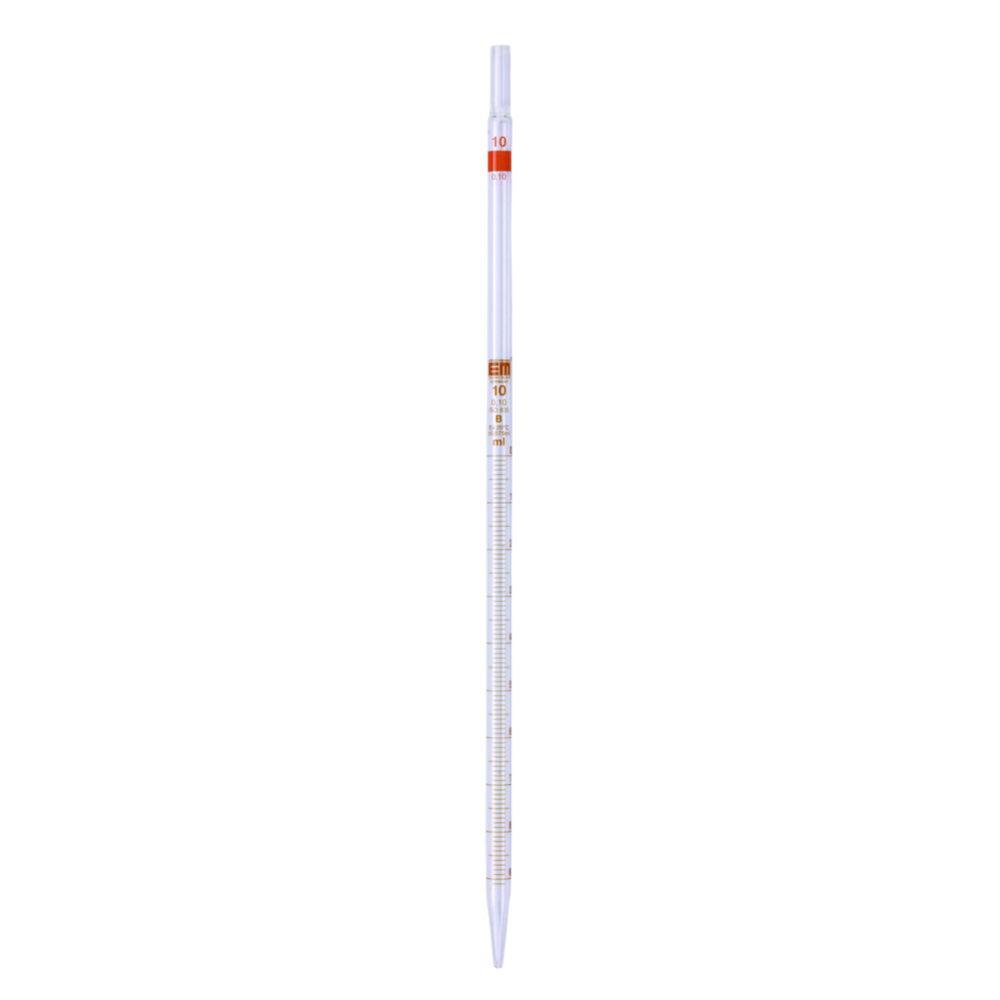 Hirschmann Laborgeräte 1:0.1 mL Graduated Pipette, Clear Glass, Brown Graduations