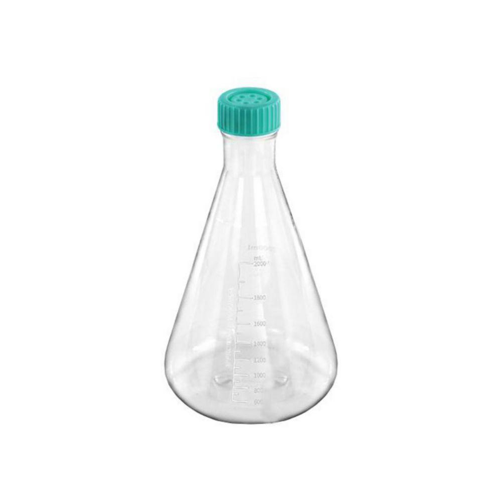 Erlenmeyer Flask 2000ml, PC non-treated, vent cap, Dnase/Rnase,Non-Pyrogenic, pack of 6