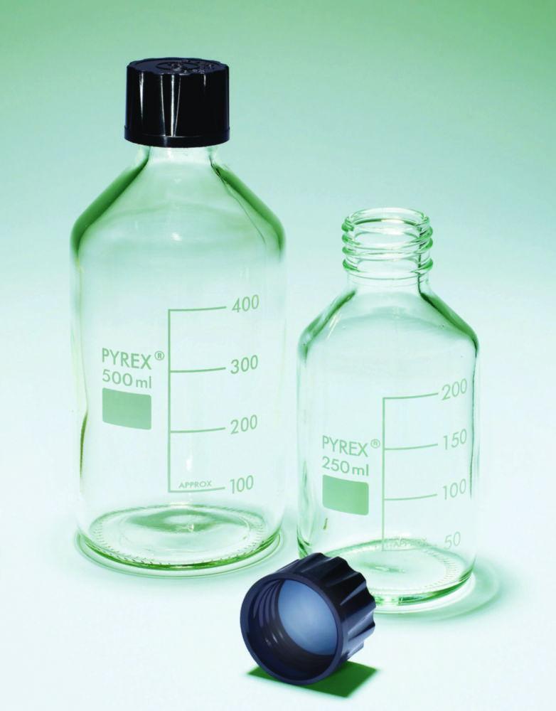 DWK Reagent Bottles 25 mL, 65x35 mm, Black Screwcap, Pyrex PTFE Sealing (Pack of 10)