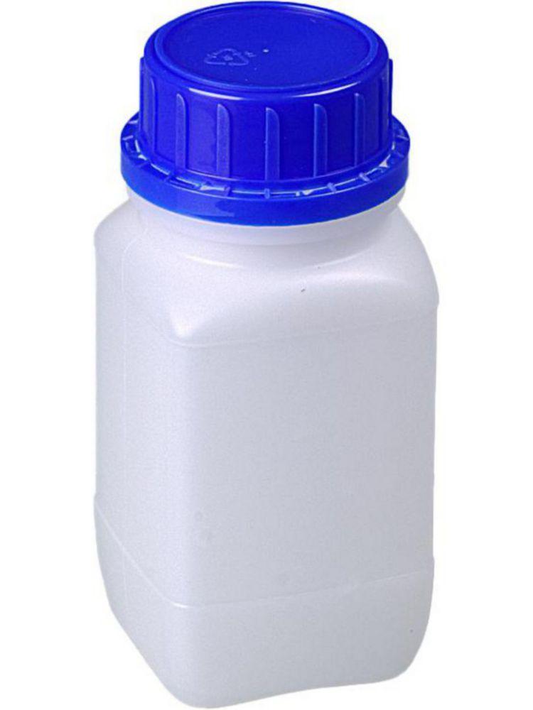 Bürkle Wide Neck Bottle 250 mL HDPE Transparent with Screw Cap (UN Approved, PP Closure - Blue)