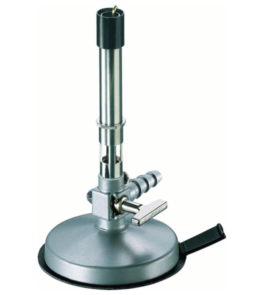 Usbeck Bunsen Burner for Natural Gas with Gas Valve, Air Regulation, Pilot Flame Inside, DIN Version

