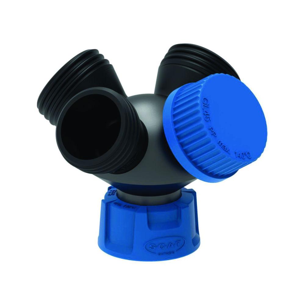 SCAT Collector V2.0, (4-Ways) for HPLC Connection 1x GL45 (w) to 4x GL45 (m) PE-HD-el

