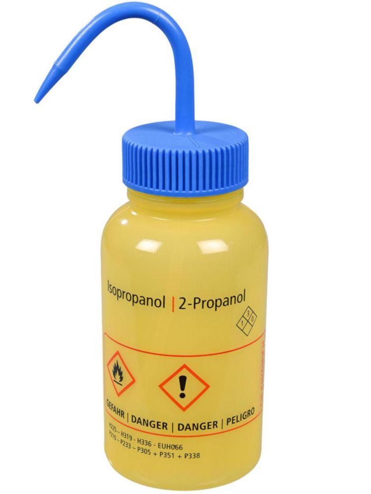 Bürkle Spray Bottle 500 ml, LDPE Wide Neck, "Iso-Propanol", Closure Blue, LaboPlast