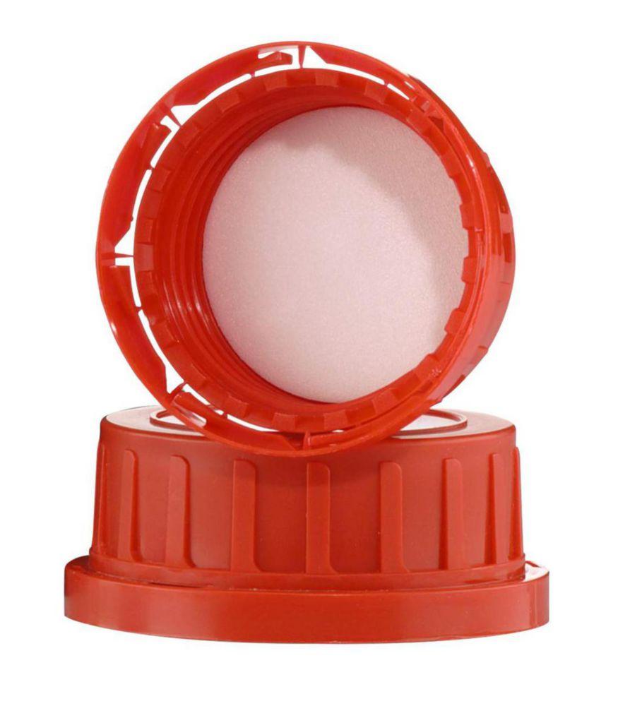 Kautex Tamper Evident Screw Cap, PP Red, 32 mm for 100 mL Bottles