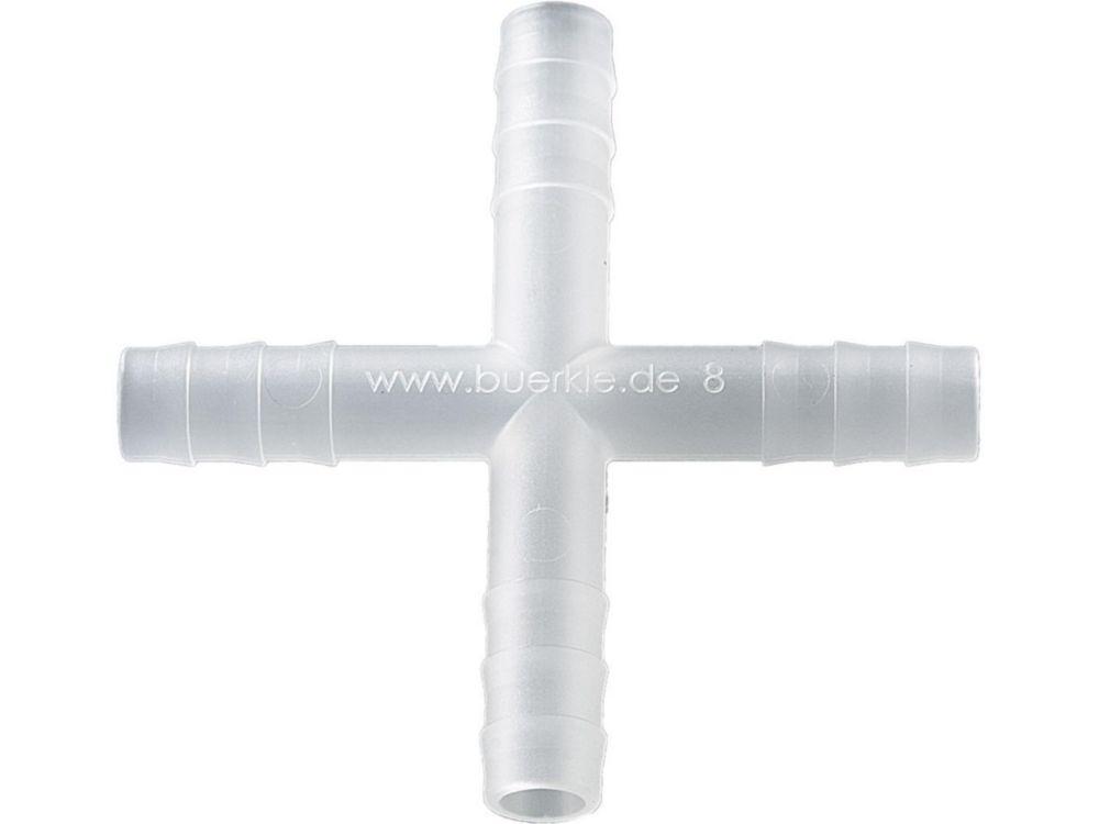 Bürkle Cross Connector PVDF, for Ø 7-9 mm Cylindrical, Pack of 10