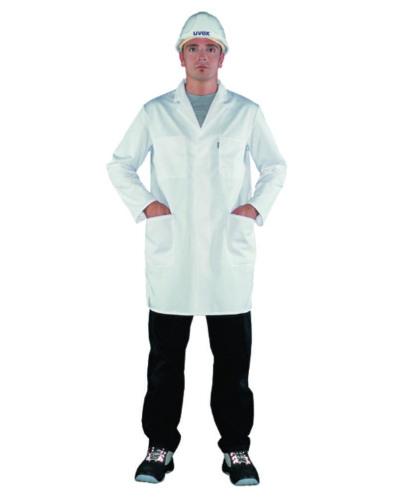 Uvex Men's Laboratory Coat, Size 52/54, White, 65% Polyester / 35% Cotton, 1/1 Arm Type (81510)​

