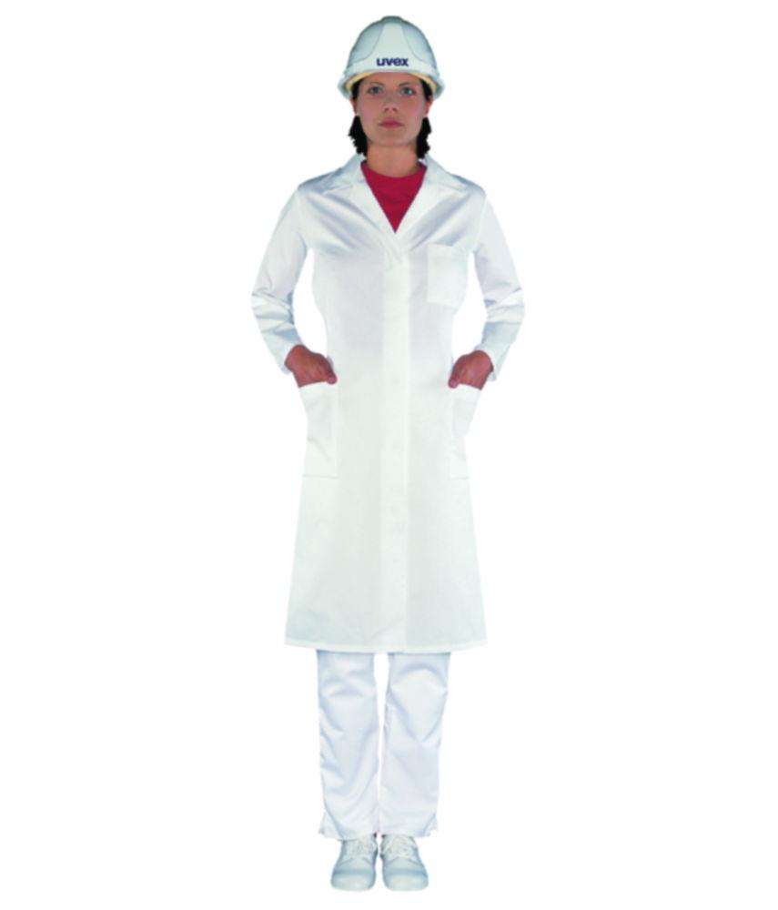 Uvex Ladies' Laboratory Coat, Size 42, White, 65% Polyester / 35% Cotton, 1/1 Arm Type (81510)​

