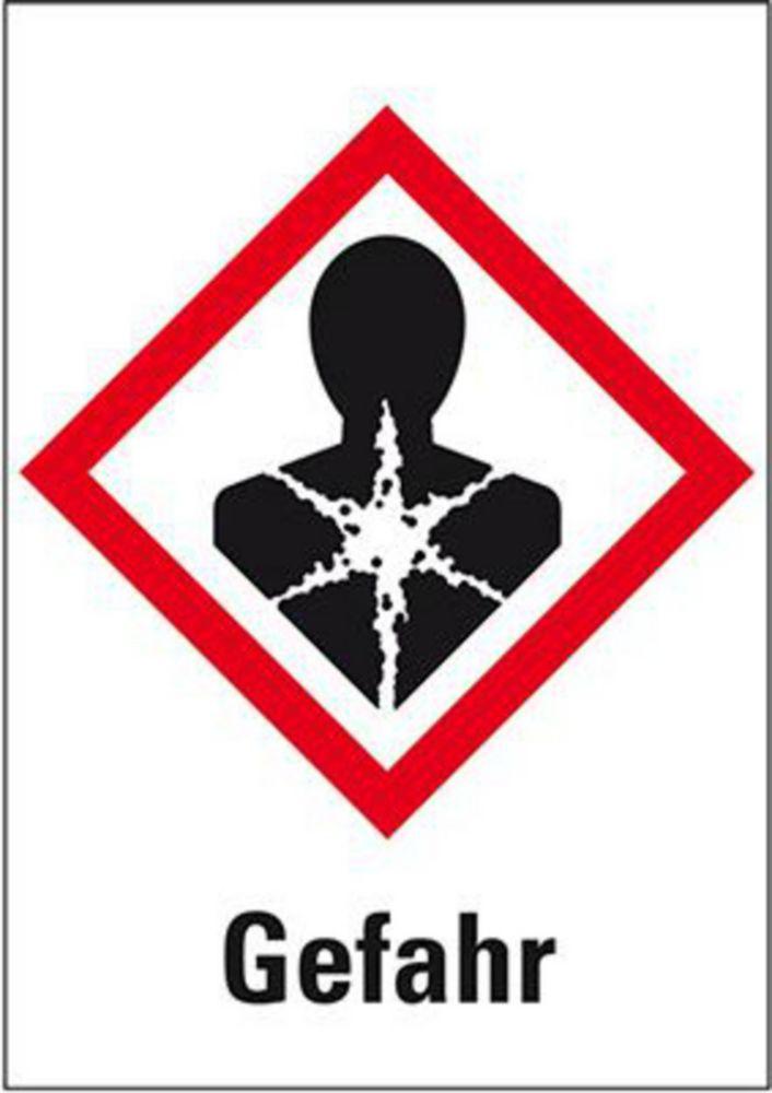 Danger symbol "Danger:Helath hazard" 26x37 mm, foil, sheet of 12 pcs.