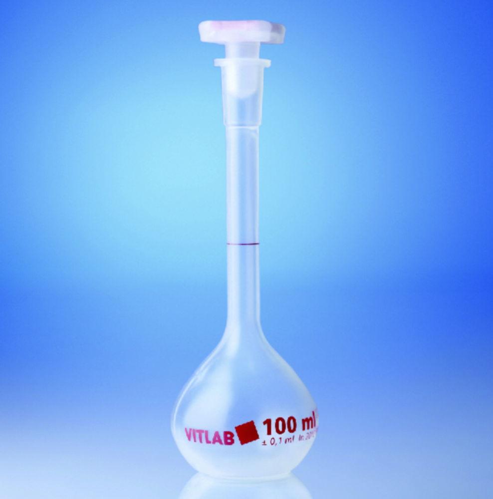VITLAB Volumetric Flask PMP 1000 ml Class B NS 24/29 with PP Stopper Height 310 mm

