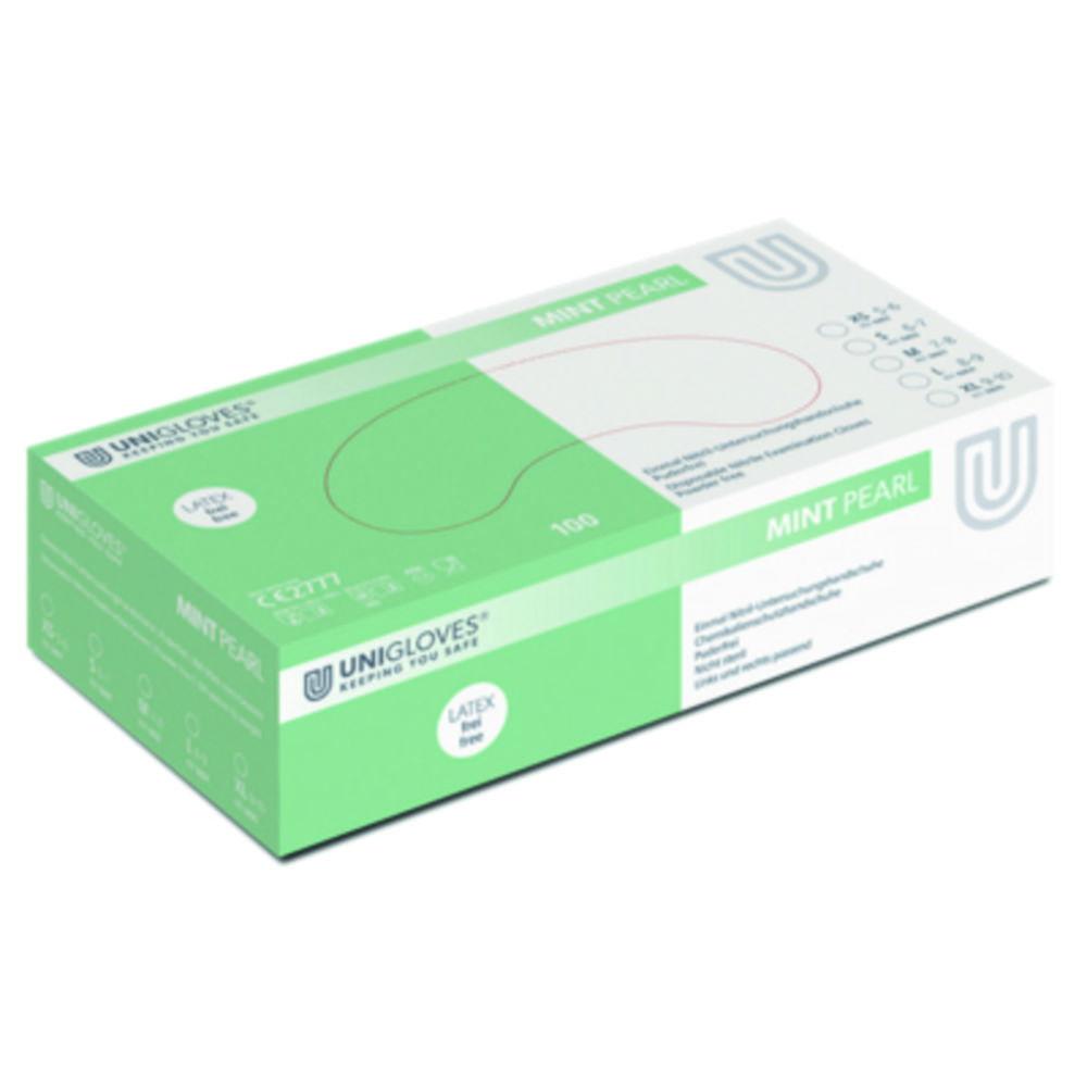 Unigloves Nitrile Gloves Mint Pearl Size XL, Powder-Free, Non Sterile, Rolling Edges, Micro Roughened Finger Tips, Pack of 100

