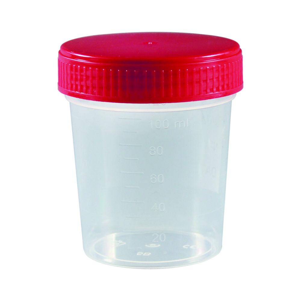 LLG Multipurpose Container, 120 mL, PP with Red PE Screw Cap, Frosted Label, Pack of 300