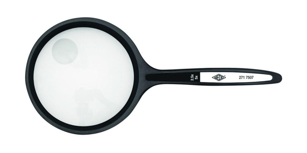 Werner Dorsch Magnifying Glass Around 63.5 mm Plastic, Magnification 2 + 4 Fold, Black


