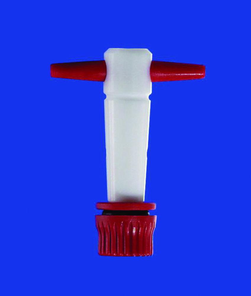 Lenz-Laborglas Straight-Bore Stopcock with PTFE Plug NS 14.5, Bore 2.5 mm