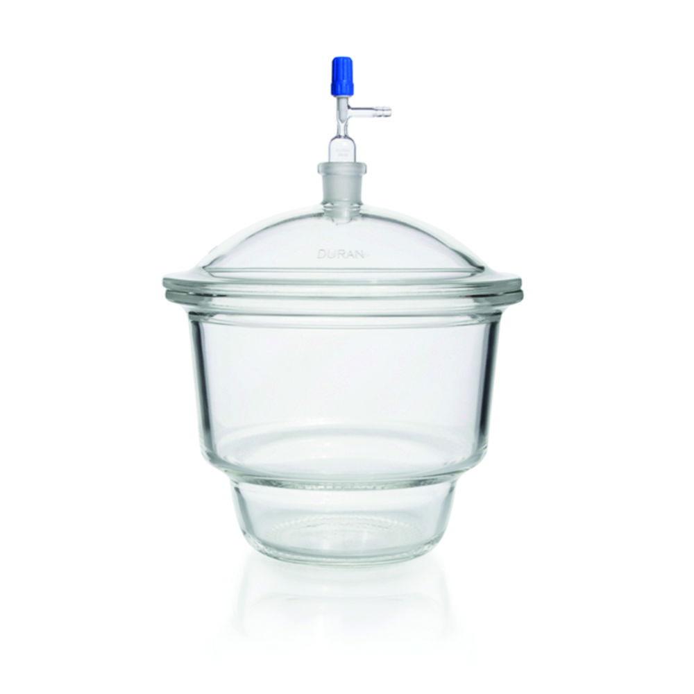 DWK Duran Vacuum Desiccator with Stopcock in Cover, Diam 250 mm, Without Plate