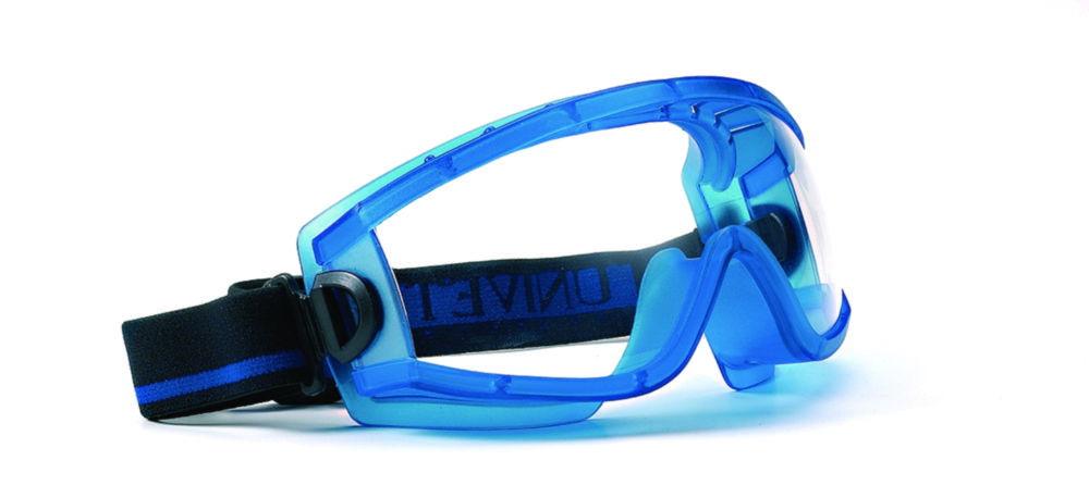 LLG Panoramic Eyeshield, Blue Frame, Clear Lens, Elastic Headband, Scratch-Proof, Anti-Fog