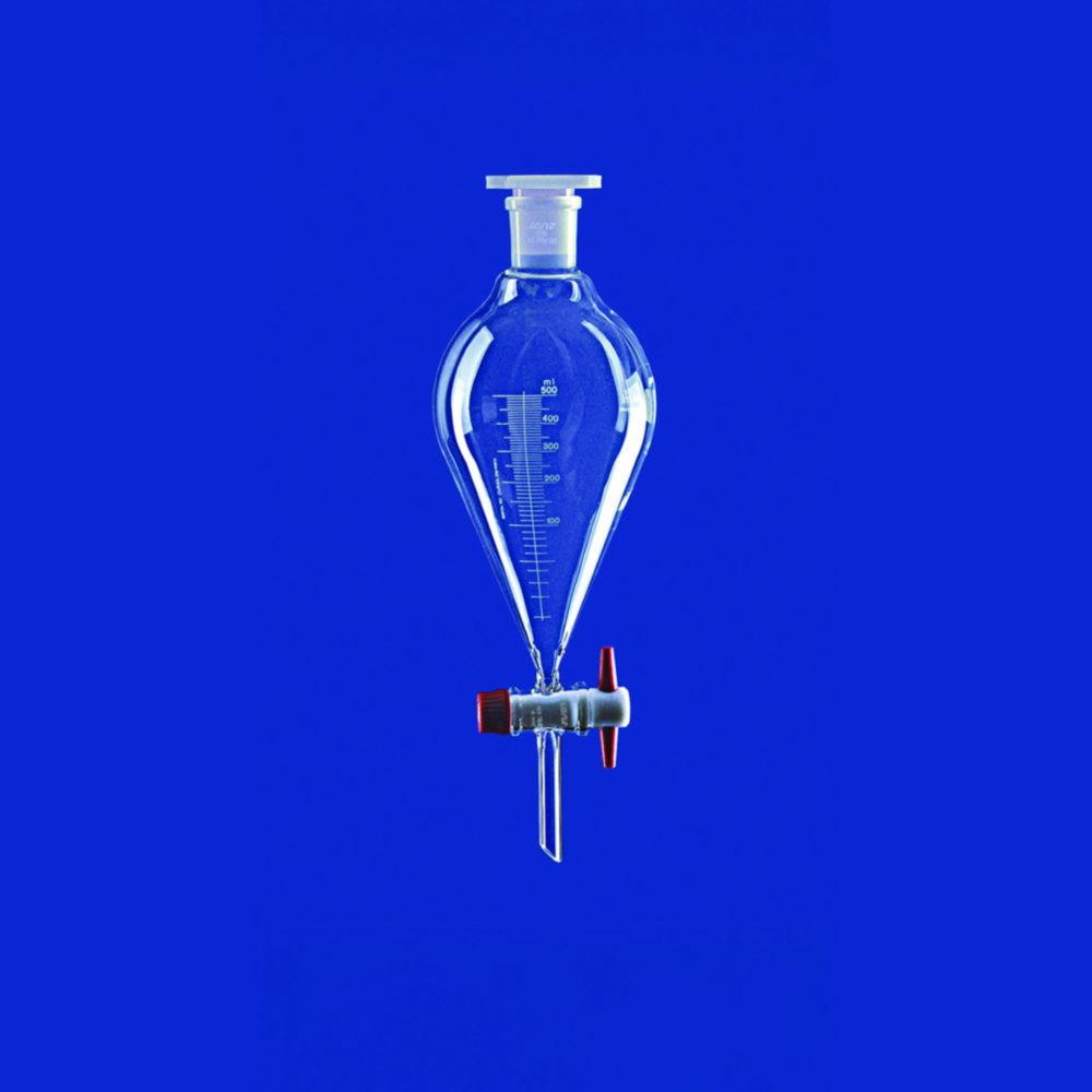 Lenz-Laborglas Separating Funnel 2000 ml NS 29/32 Borosilicate Glass PTFE Plug Graduated with PE Stopper