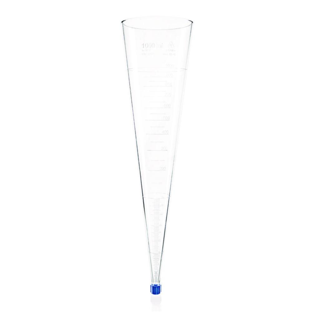 BRAND Sedimentation Cones, Imhoff Pattern, SAN, Graduation to 1.000mL, Screw Cap M14

