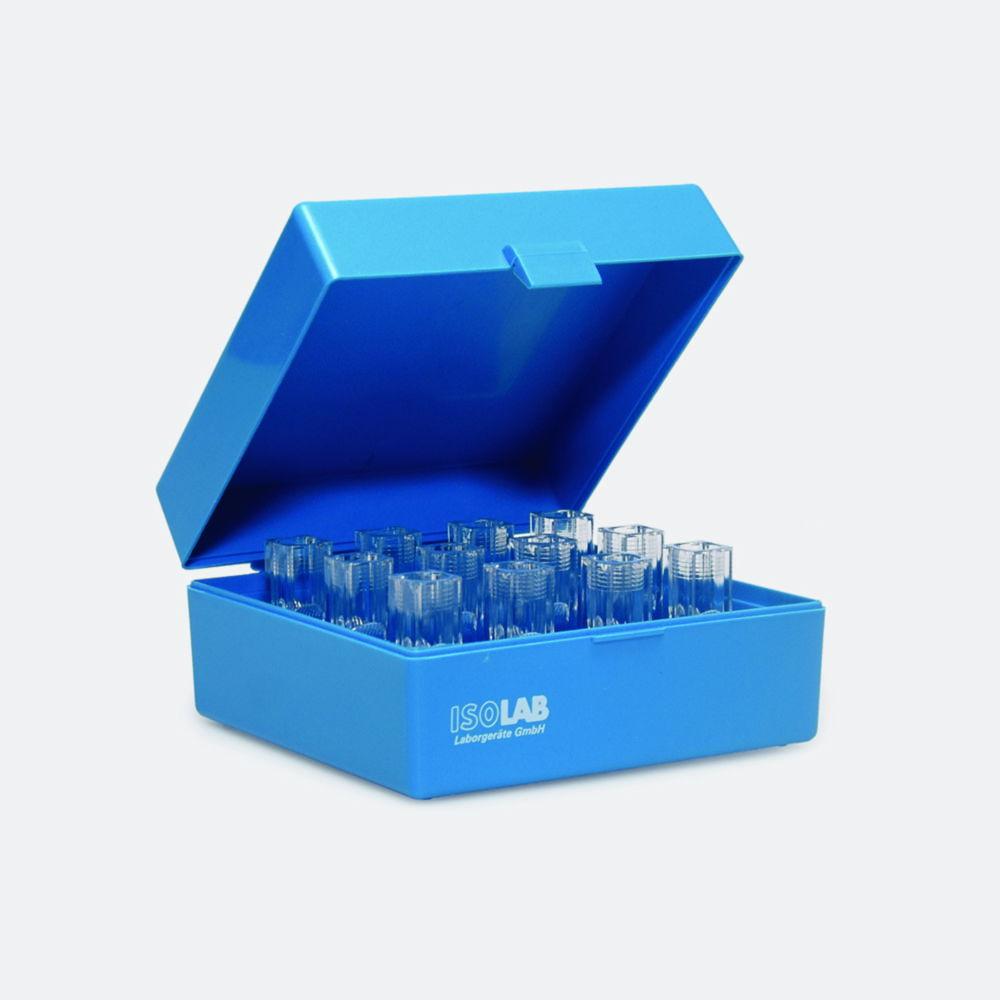 ISOLAB Cuvette Rack PP with Attached Lid for 12 Cuvettes with 10 mm Light Path