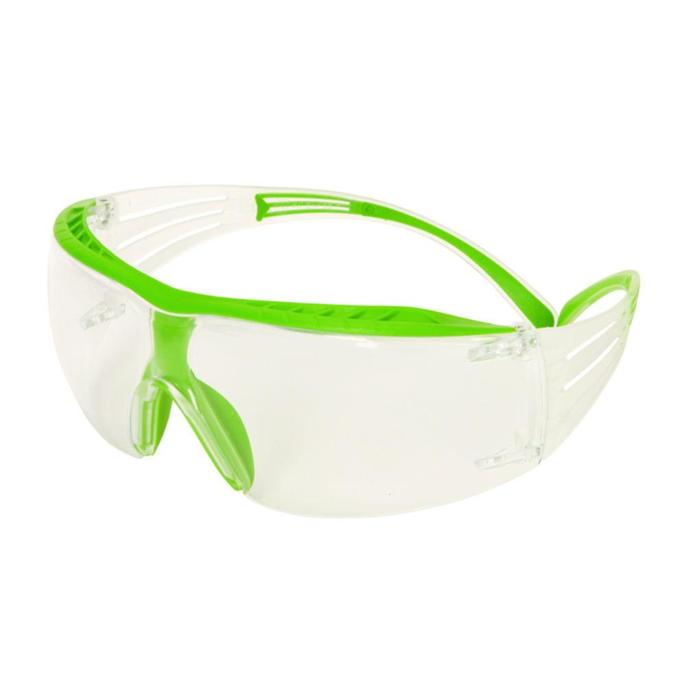 3M™ SecureFit™ 400 Series Safety Glasses SF401XSGAF-GRN with Clear Scotchgard™ Anti-Fog/Anti-Scratch Lens​