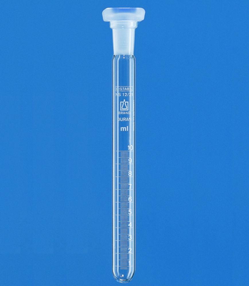 BRAND Graduated Test Tube 25 mL with PP Stopper Borosilicate 3.3 White Graduation 17x220 mm
