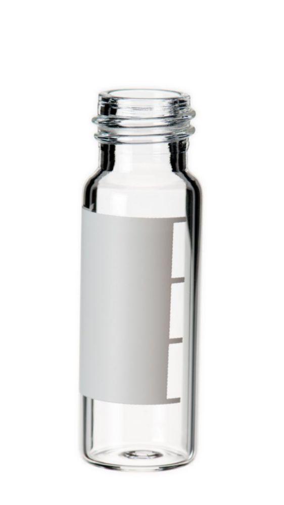 LLG Labware 4 ml Clear Threaded Bottle with Writing Field and Filling Mark, Pack of 100