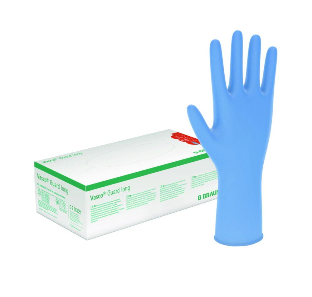B. Braun Vasco Guard Long Nitrile Examination Gloves in size M