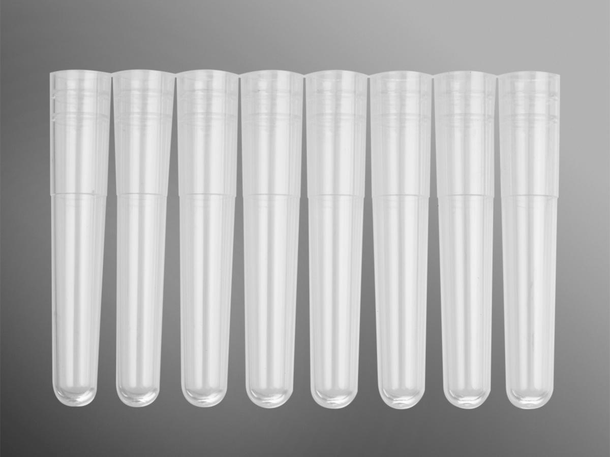 Axygen® 96-well 1.1 mL Polypropylene Cluster Tubes, 8-Tube Strip Format, NS, 12 Strips/Rack, 10 Racks/Pack