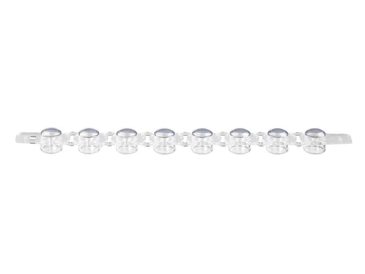 0.2ml Thin Wall Pcr 8-Strip Domed Caps, Clear, 125 Pcs/Unit