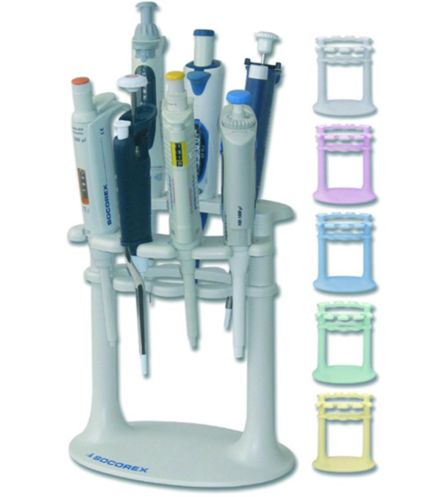 SOCOREX Universal Pipette Stand In-Line 337 Ice Blue for 7 Pipettes