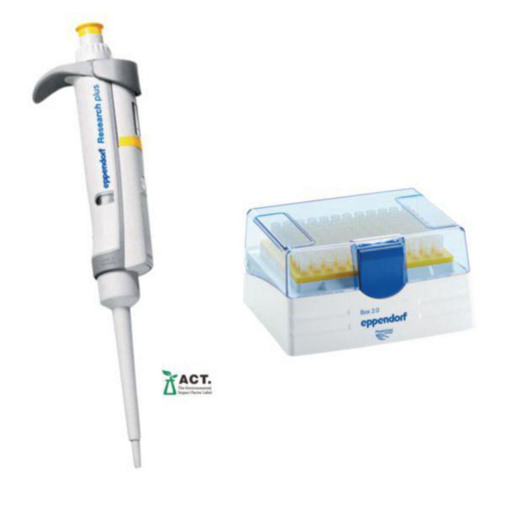Eppendorf Research Plus G 1-Channel Pipette 2-20 µL, Yellow, including EpT.I.P.S. Box