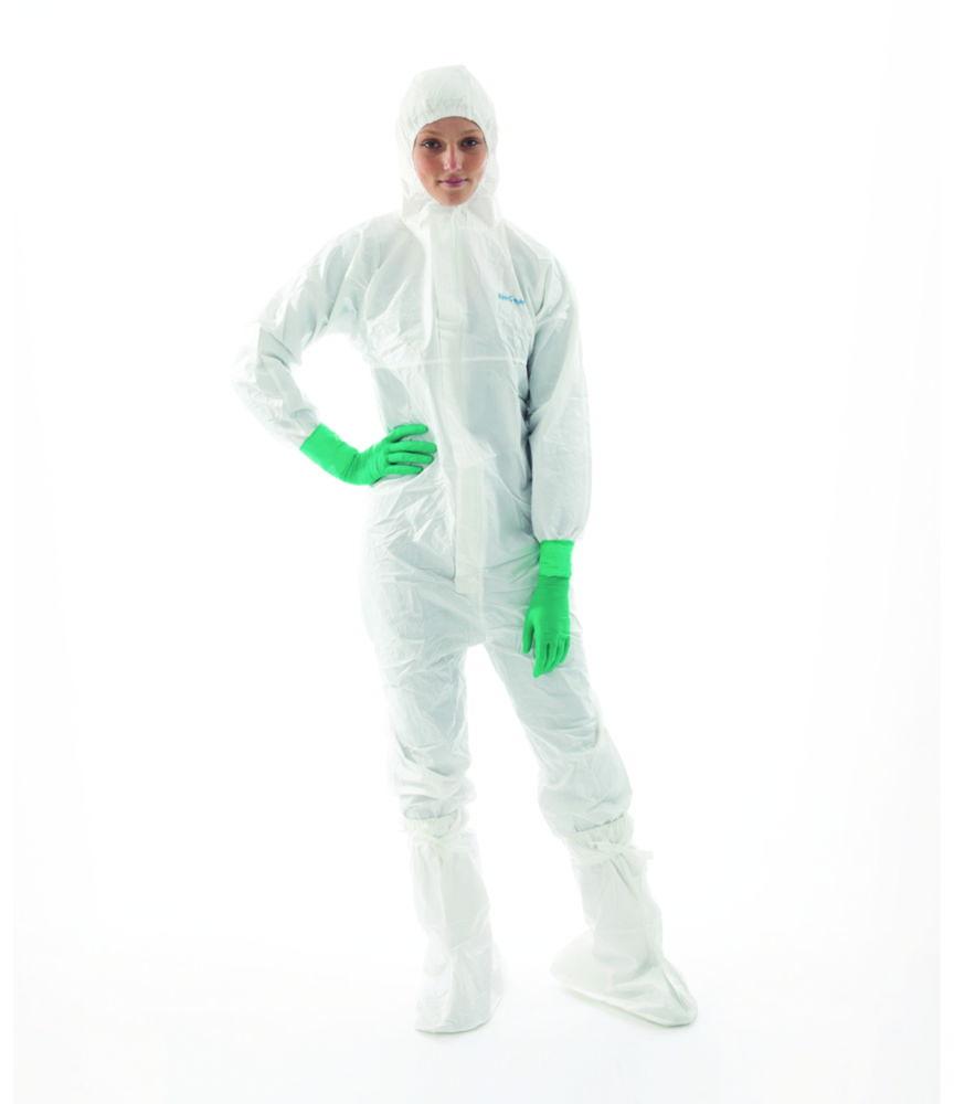 BioClean-D single use Overall for cleanroom size S, PP/PE, white, with hood, model BDCHT, pack of 20x1