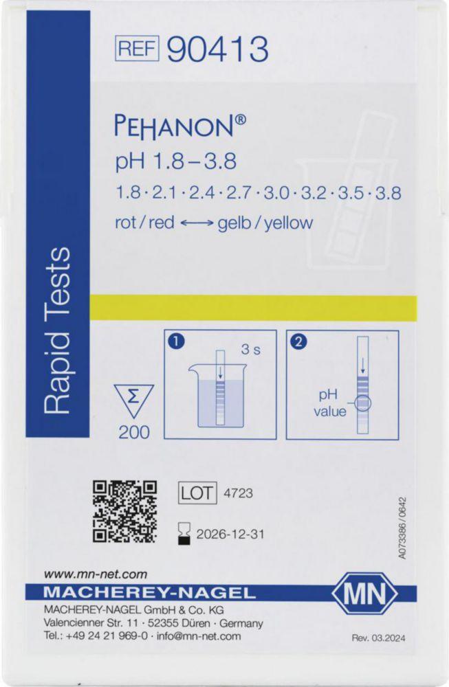 Macherey-Nagel Pehanon Indicator Paper, pH 1.8-3.8 (Pack of 200 Strips)