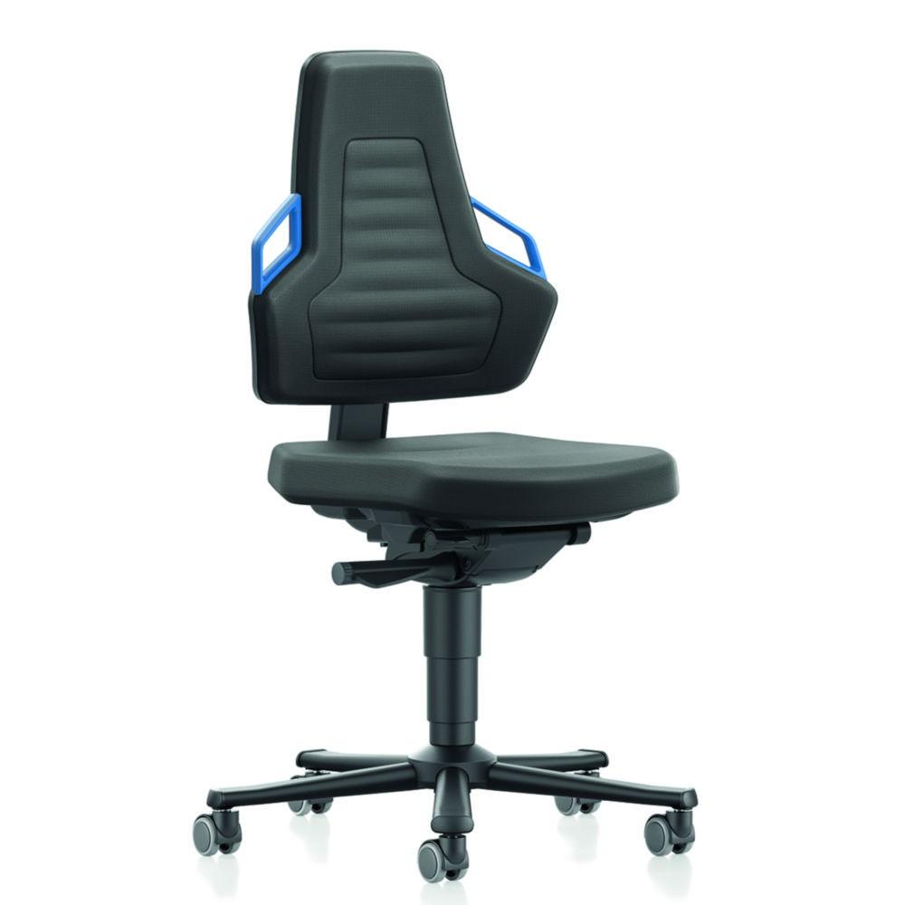Interstuhl Büromöbel Working Chair Nexxit 2 with Castors Supertec Black, Handles Grey, Steel Base Black, Seat Height 490-640 mm, # 9033-SP01-3277-502217