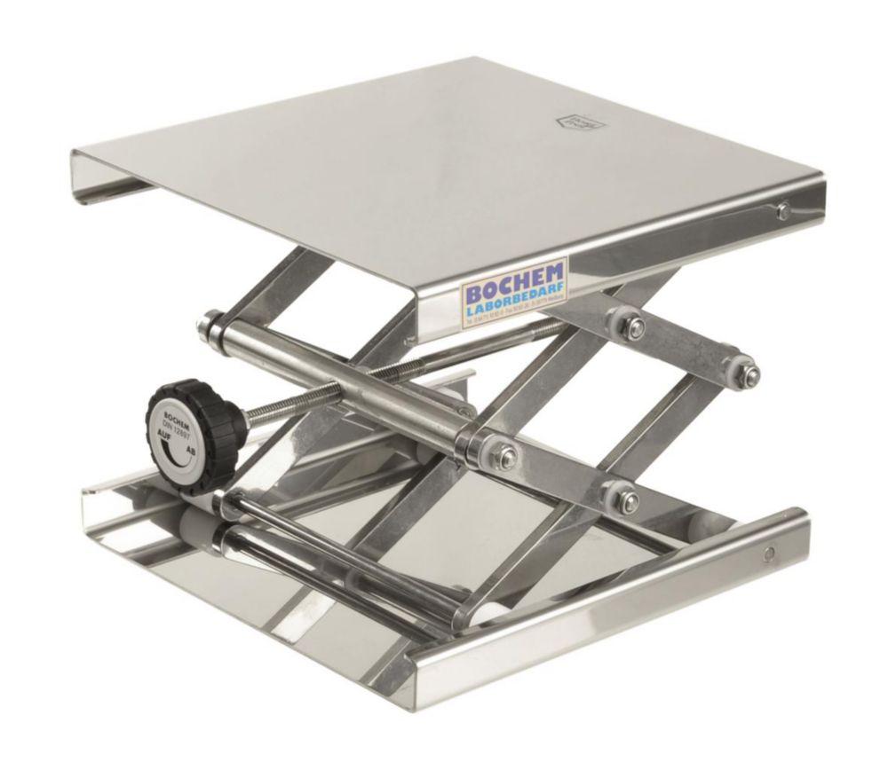 BOCHEM Instrumente Lab Jack, 18/10 Stainless Steel, 200 x 200 mm, with Adjusting Wheel