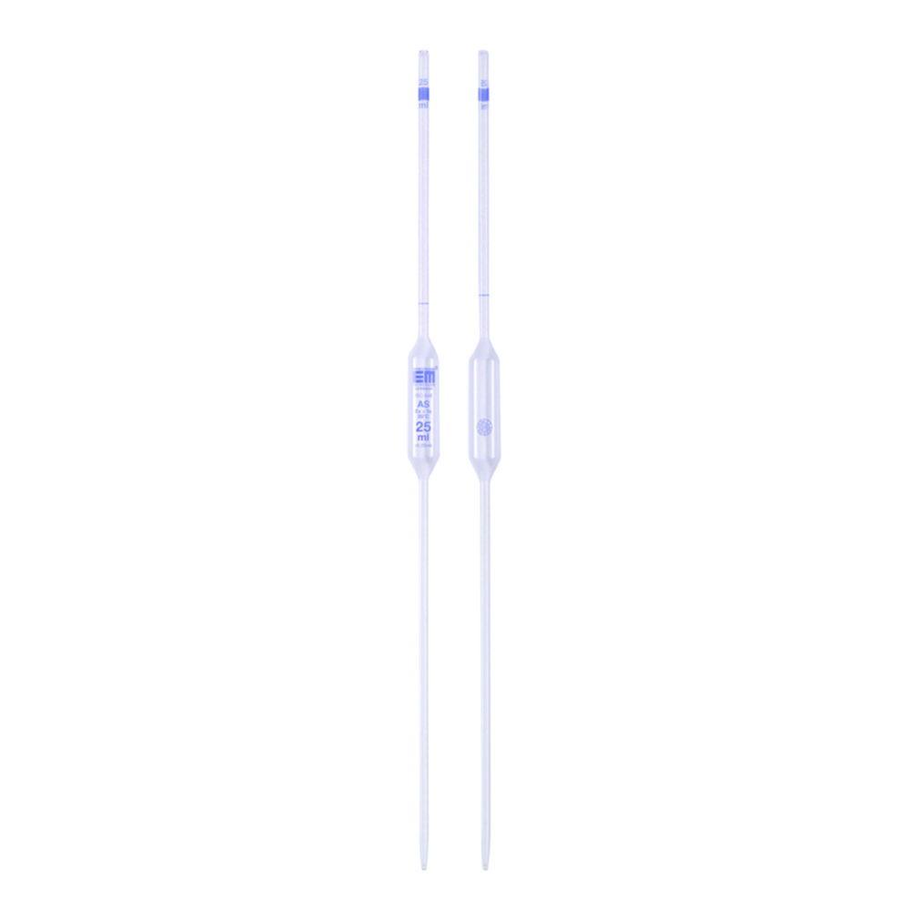 Hirschmann Volumetric Pipette 1 ml, Cl. AS AR-Clear Soda Glass, Blue Graduated, Conformity-Certified