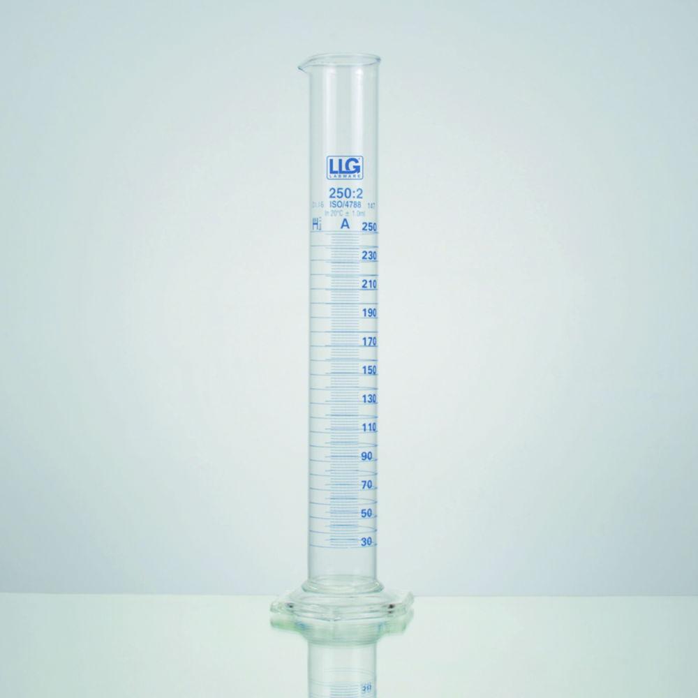 LLG Measuring Cylinder 2000 mL Tall Form Boro 3.3 Class A Blue Scale Boro 3.3 Base Batch Certified