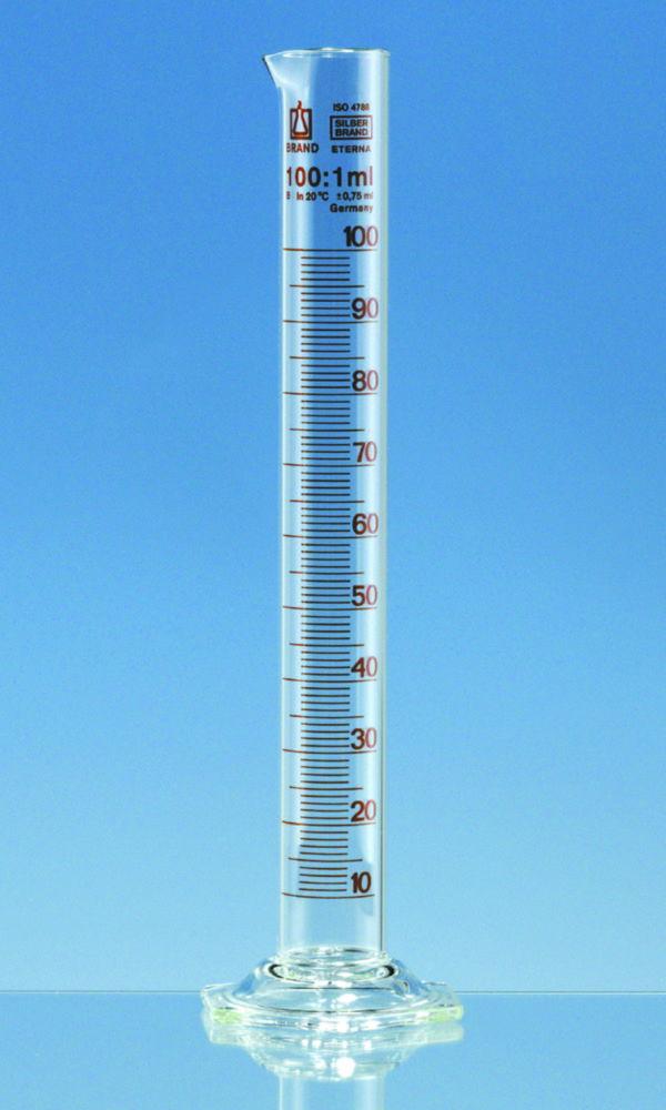 BRAND Measuring Cylinders, Borosilicate 3.3, 100 ml, Tall Form, Class B, Pack of 2