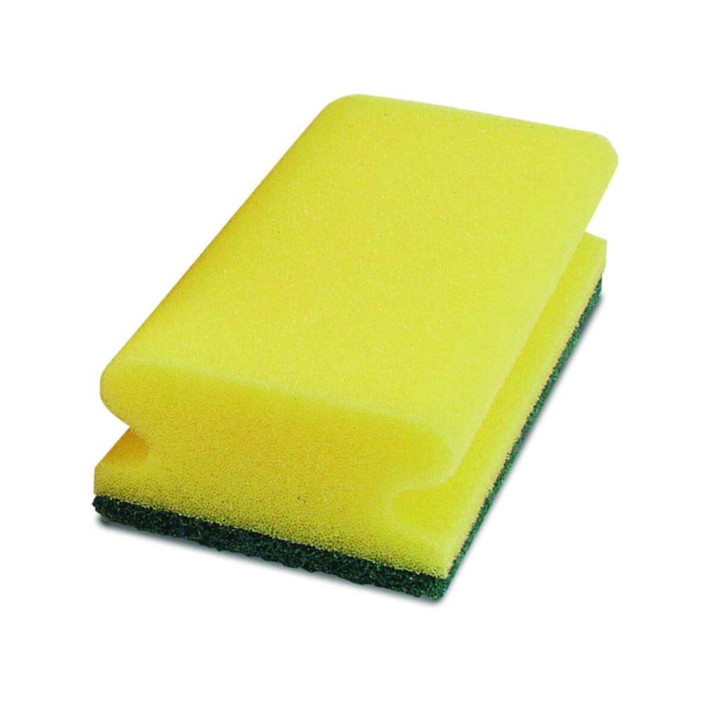 ZVG Sponge with Handle, Green/Yellow 9.5x7x4.5cm, Pack of 10