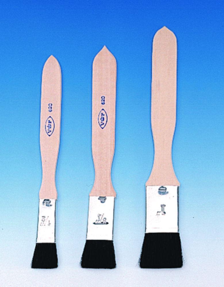 Hair brushes,wide,bear hair,flat handle width 12,5 mm,hair length 16 mm