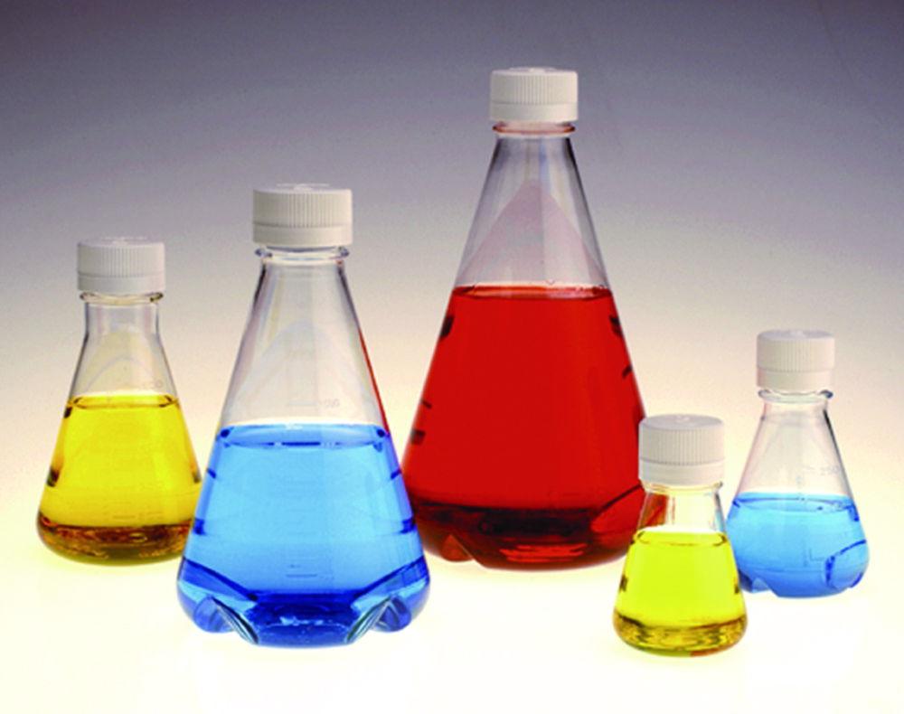 Thermo Nalgene Erlenmeyer Flask 125 mL PETG, Sterile, Plain Bottom with Screw Cap (Pack of 24)
