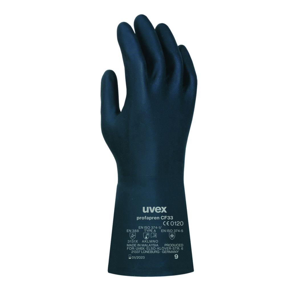 Uvex Protection Gloves PROFAPREN CF33 Chloroprene 33 cm, Size 11 (XXL), Type 60119, Dark Blue, Pack of 10 Pairs​

