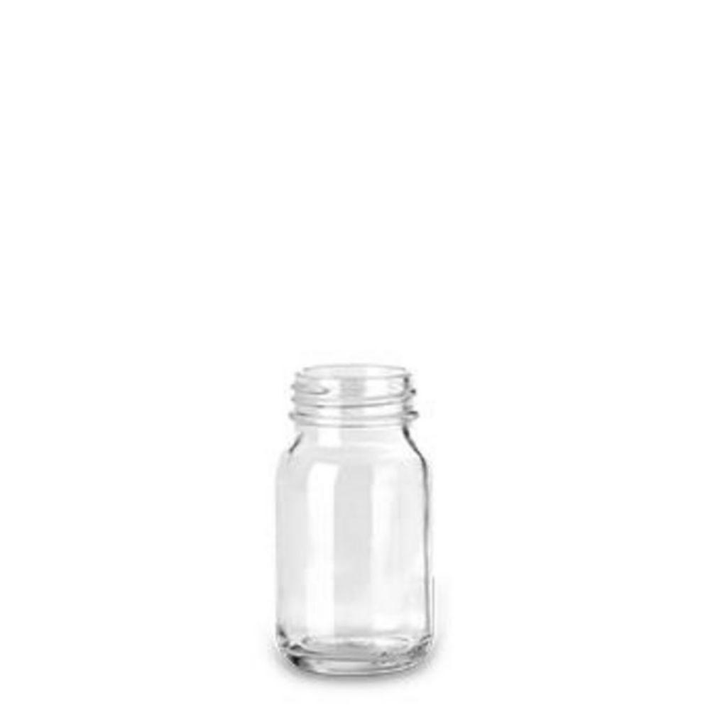RIXIUS Clear Wide-Neck Bottle 100 mL, DIN 40, Without Cap 9072165 (Pack of 63)