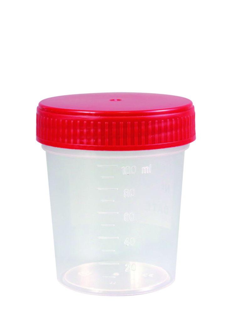 Ratiolab Multipurpose Beakers, 120 mL, PP, with Red Screw Lid, Graduated, Non-Sterile (Pack of 500)


