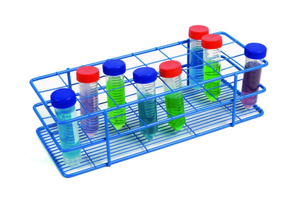 Heathrow Scientific Coated Wire Tube Rack 30–40mm 3x8 Format Blue​