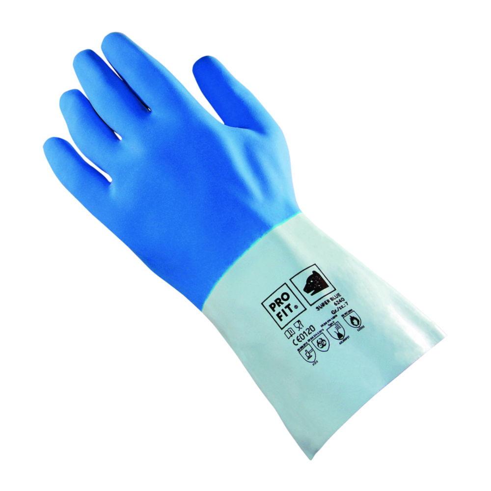 Aug.Schwan Latex Glove Pro-Fit 6240 - Super Blue Size 10, Blue, Cotton Jersey Lining, Roughened Surface, Pair