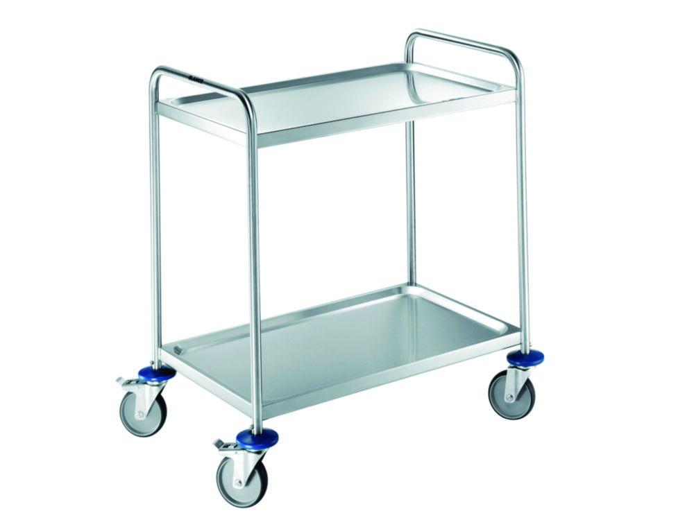 LLG Transport Trolley SW 8 x 5.3, Chrome Nickel Steel, 3 Shelves, 900x600x950 m