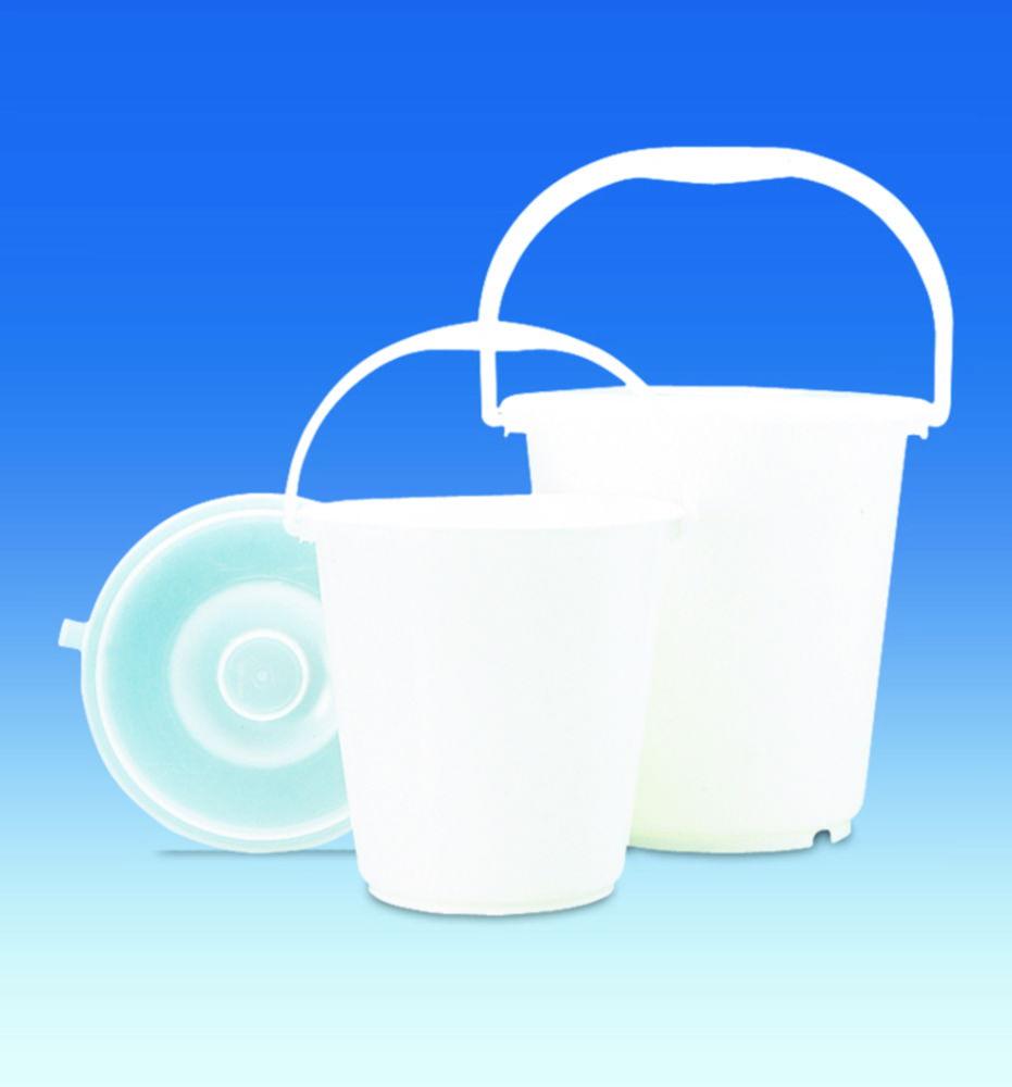 VITLAB 10 Litre Bucket with Handle & Cap, LDPE, Graduated