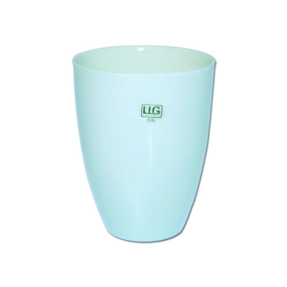 LLG Porcelain Crucible 3/45 DIN 50 mL, 45 mm Dia., Tall Form, Glazed